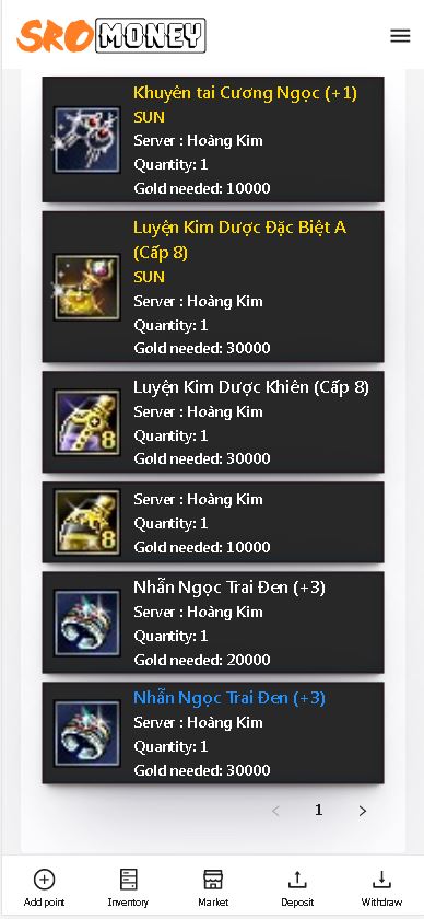 sro money giveaway server Hoàng Kim 9/12